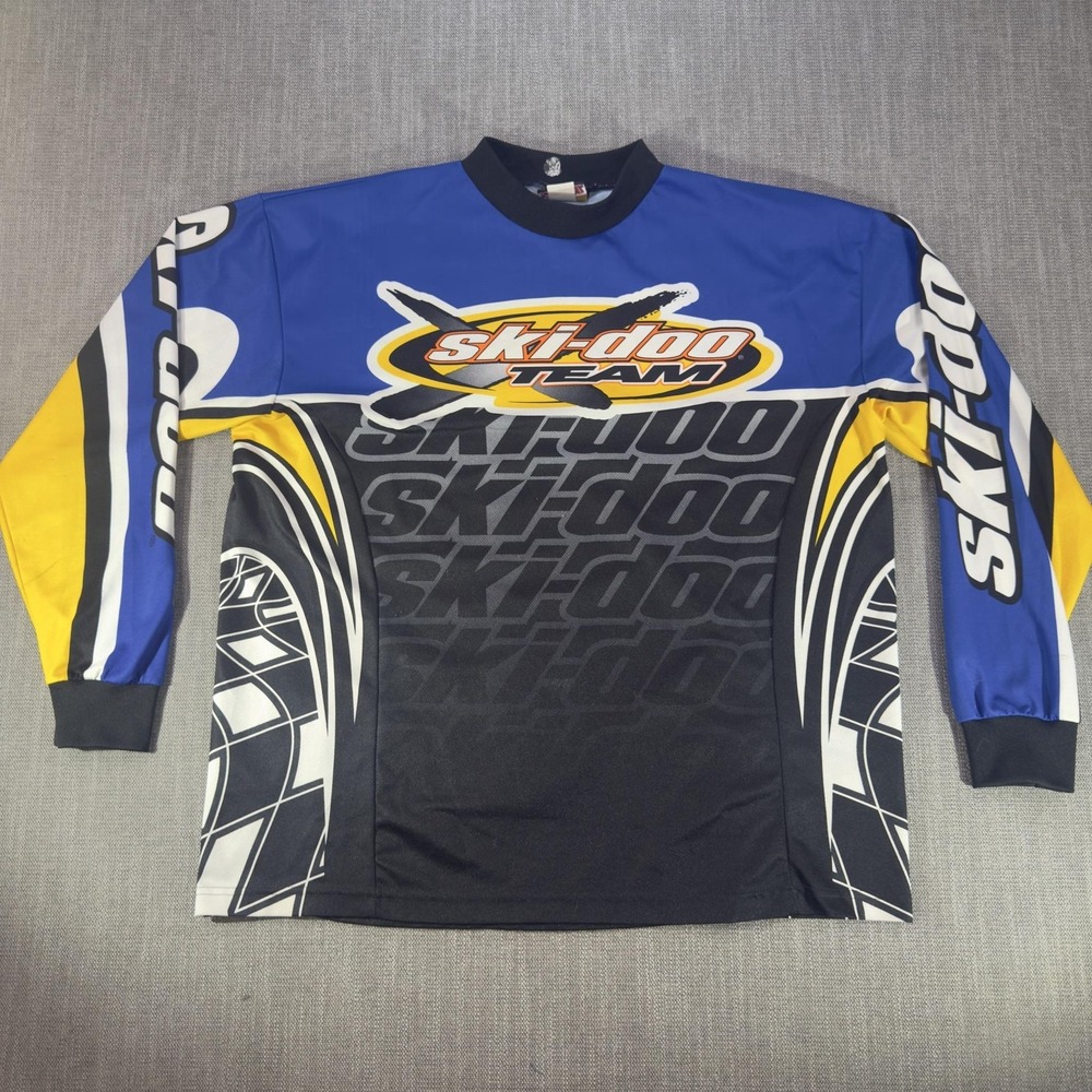 Ski-Doo Jersey Mens Large Multicolor Team Racing Snowmobile Long Sleeve